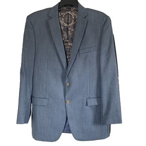 Lauren Ralph Lauren Blue 2 Button Blazer Sport Coat Size 44L Paisley Lining
